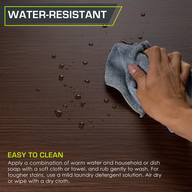 ProSourceFit Wood Grain Puzzle Mat ½-inch, 6 EVA Foam Interlocking Floor Tiles (24 Sq Ft) for Secure Indoor Room Workout Flooring and Playmat - Image 5